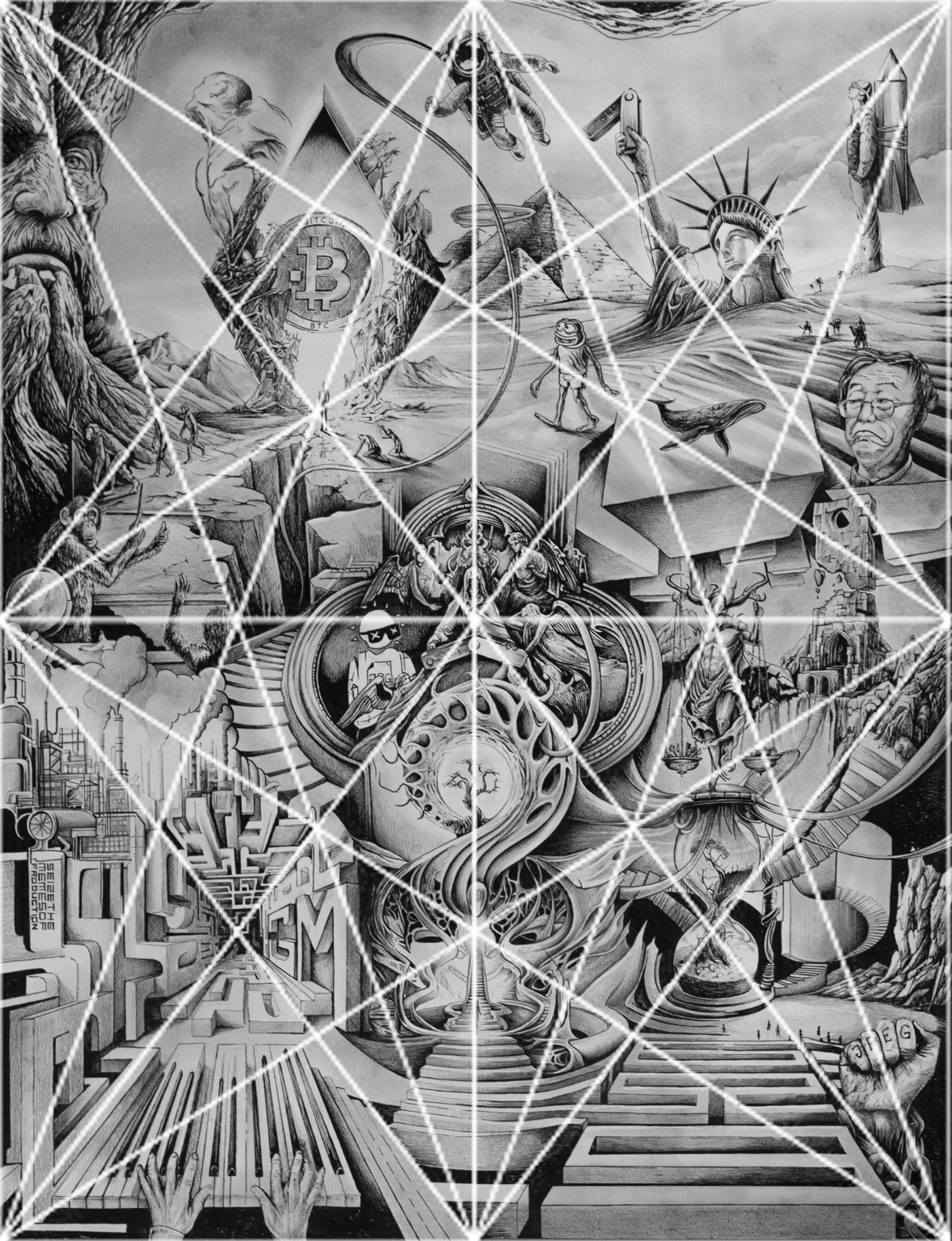 Harmonic armature drawn over a ParadigmStories composition